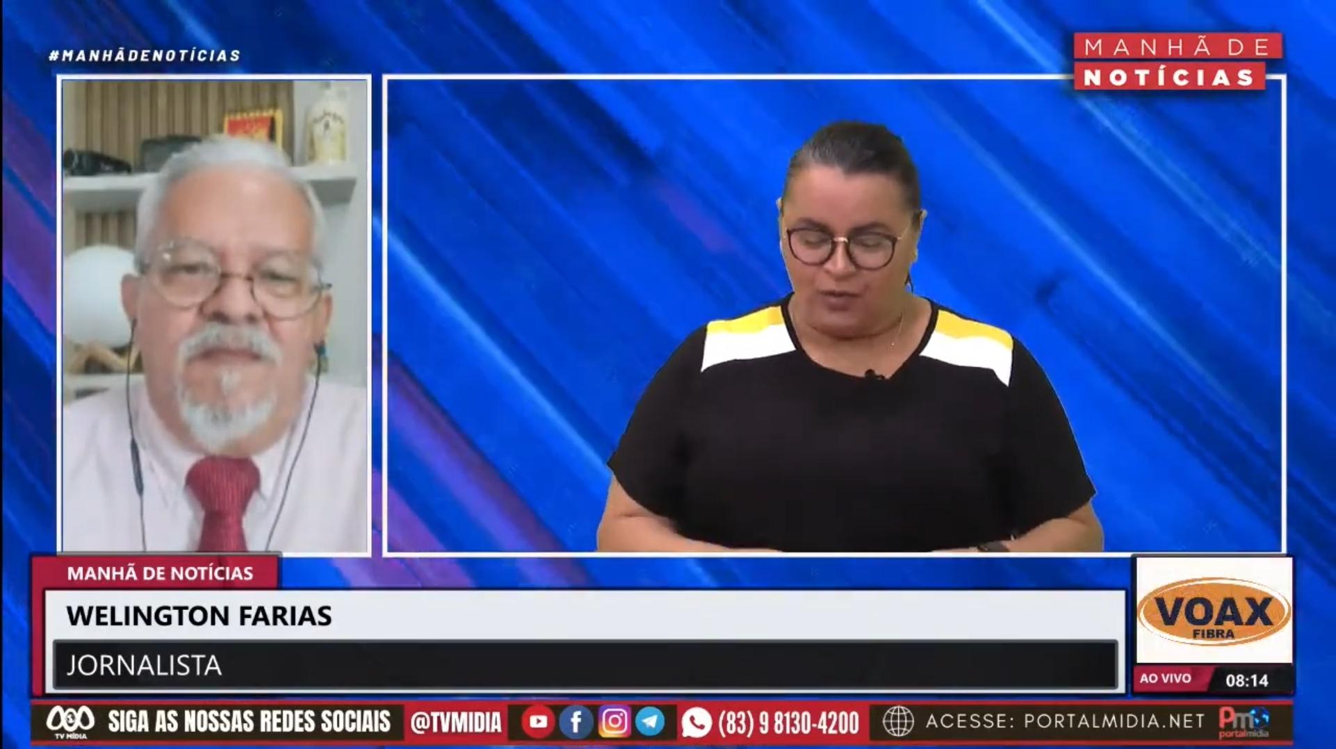 Ao estrear na TV Mídia, Wellington Farias comenta o "desastre" que é a articulação da pré-campanha de João Azevêdo